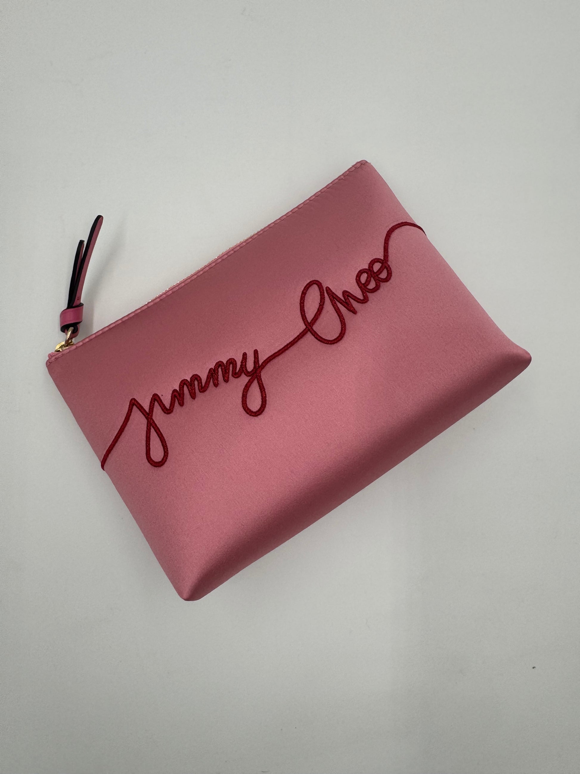 Jimmy Choo Satin Silk Soft Pouch Clutch 