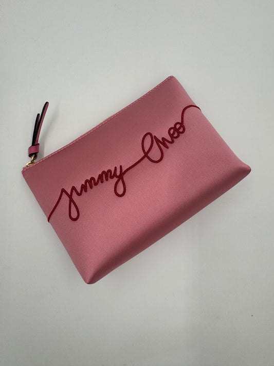 Jimmy Choo Satin Silk Soft Pouch Clutch 