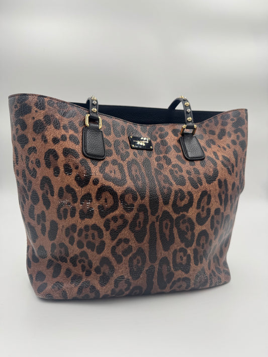 Dolce & Gabbana Leder Shopper Leopard