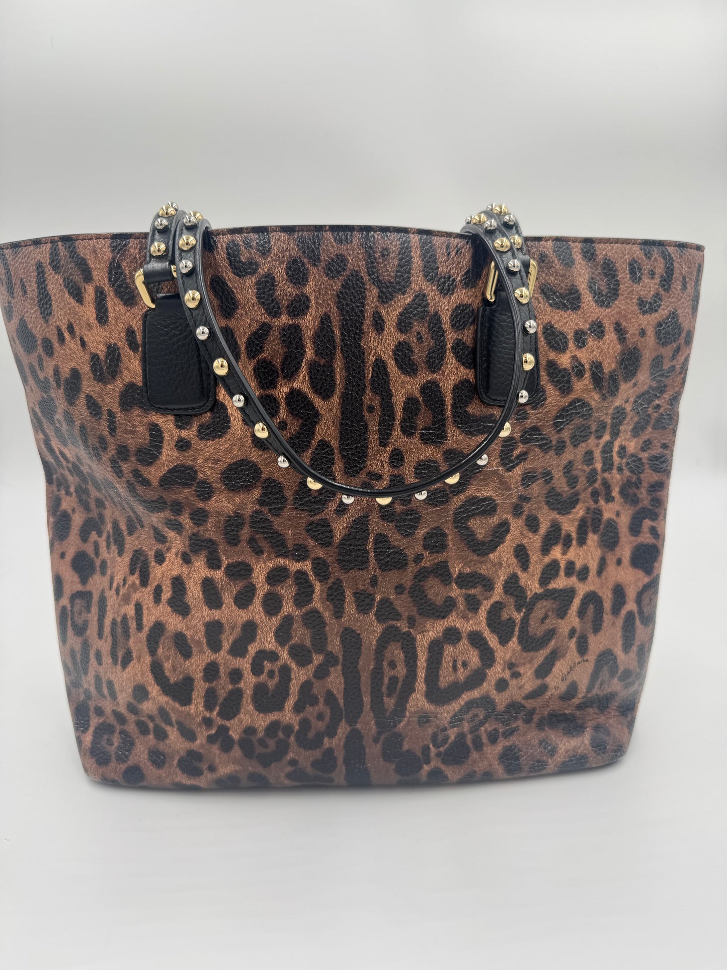 Dolce & Gabbana Leder Shopper Leopard
